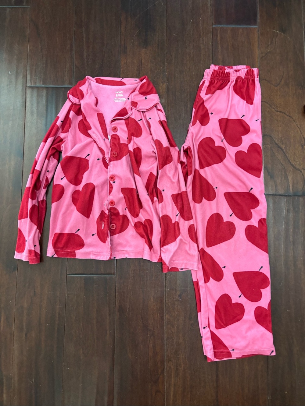 Carter's Pink and Red Heart Pajama Set